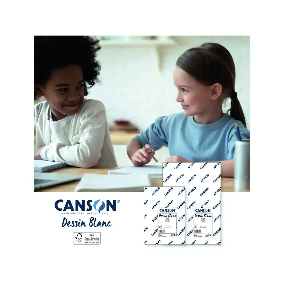 Ramette papier dessin a grain 29x42 cm 120g 250 feuilles - Canson photo du produit
