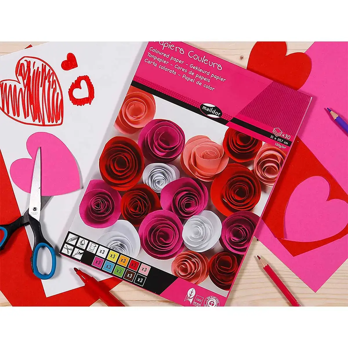 Bloc 1er prix 30f papier couleur 120g a4 assortis - Clairefontaine photo du produit