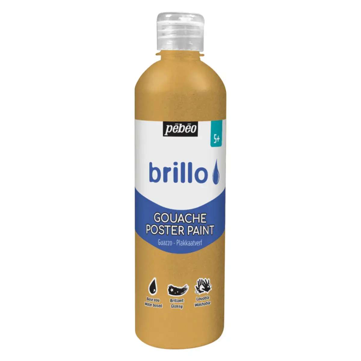 Gouache liquide Brillo pr&ecirc;te &agrave; l'emploi - 500 ml - Or - Pebeo photo du produit
