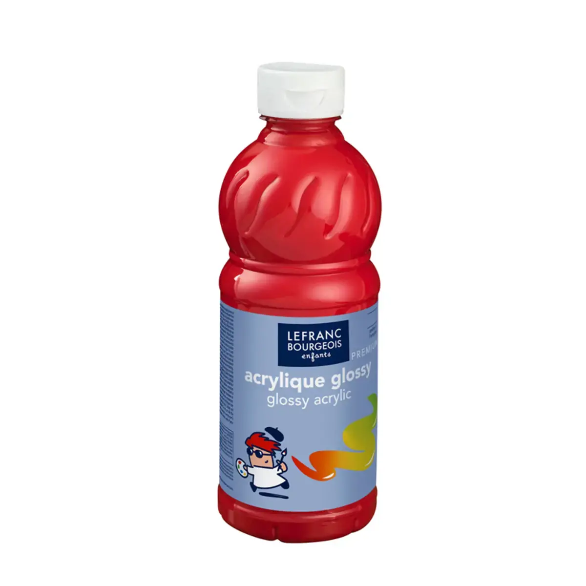 Peinture acrylique glossy fluide rouge vif 500ml - Lefranc bourgeois photo du produit