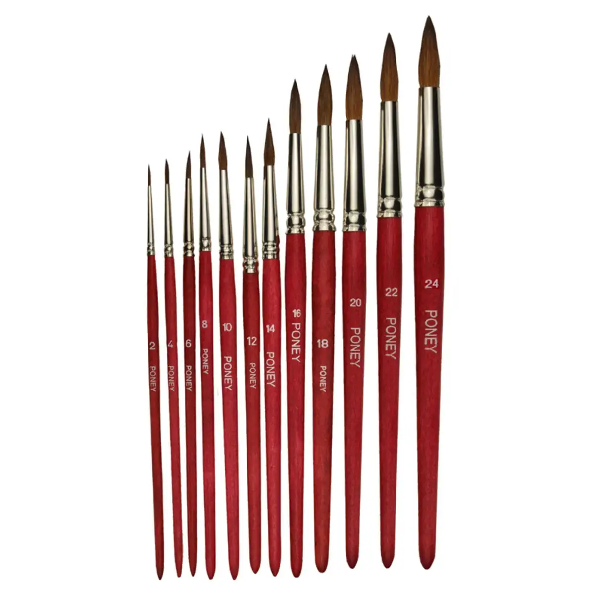Lot de 10 pinceaux poils poney n 2 idéal gouache aquarelle - La francaise des couleurs photo du produit