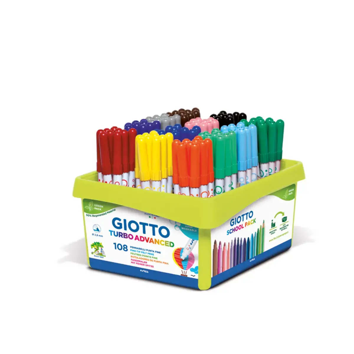 Classpack feutres turbo advanced 108 unités coloris assortis - Giotto photo du produit