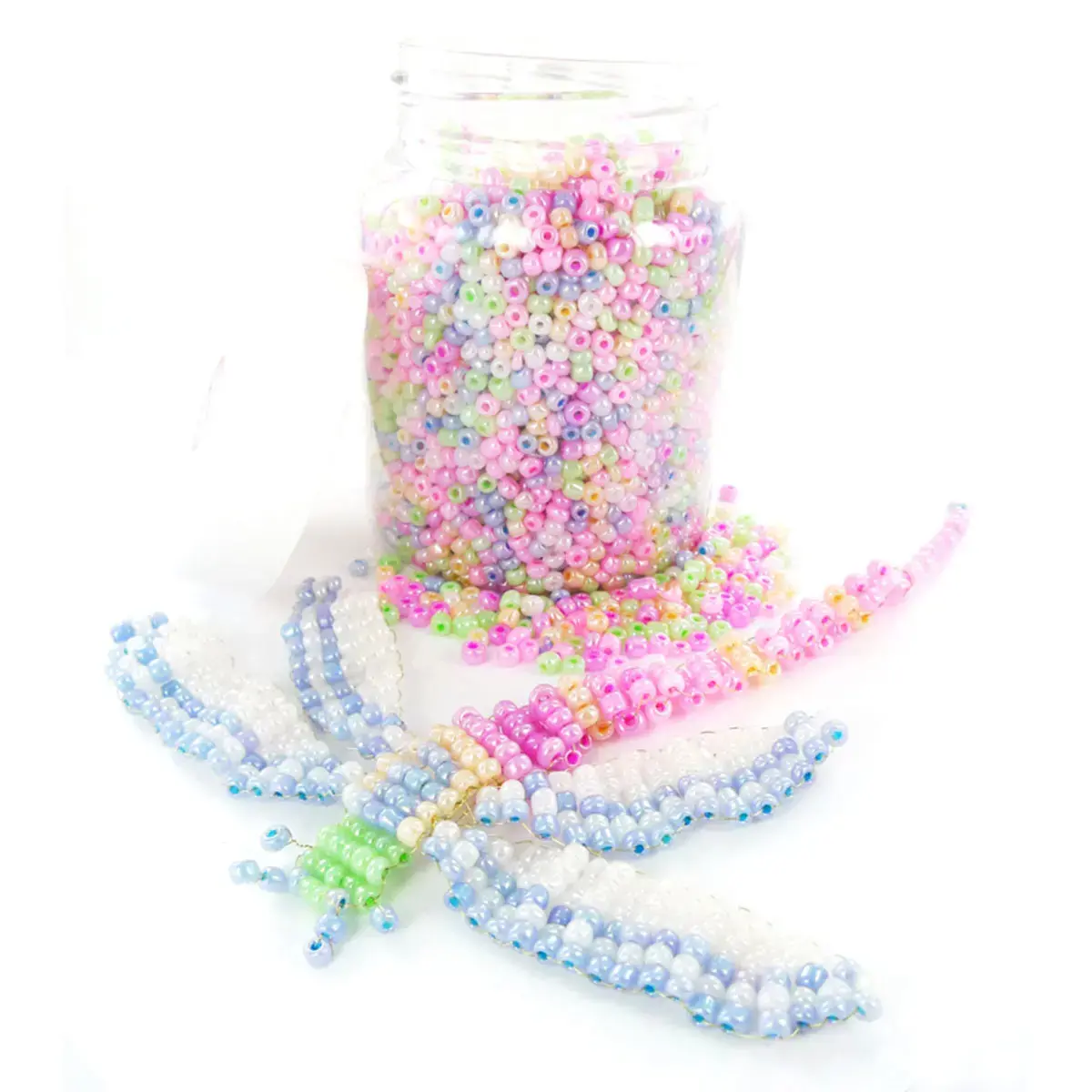 Bocal 500 g de perles de rocaille 5 mm coloris nacrés - Innspiro photo du produit