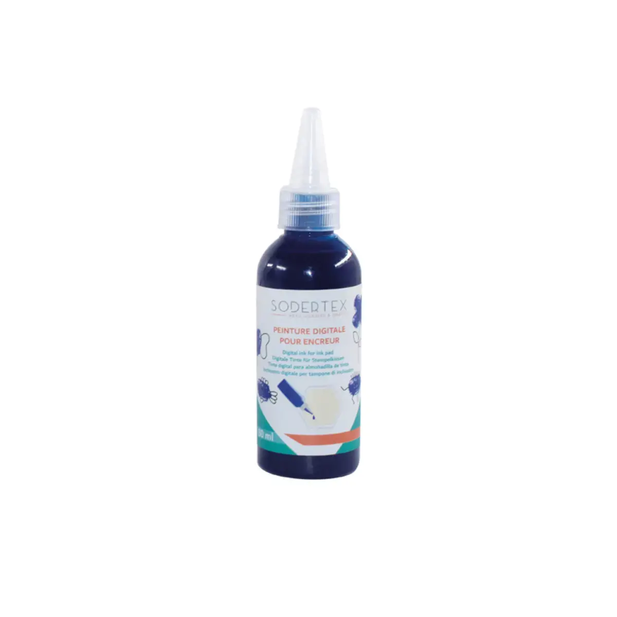 Recharge peinture pour encreurs digitaux 80 ml - Bleu - Sodertex loolipo photo du produit