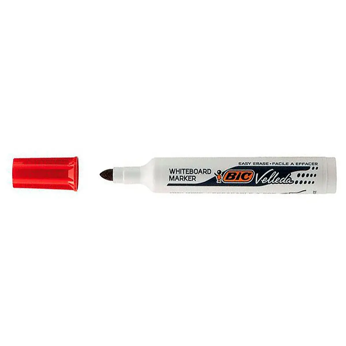 Marqueurs velleda 1791 effacable pointe biseautee rouge - Bic photo du produit