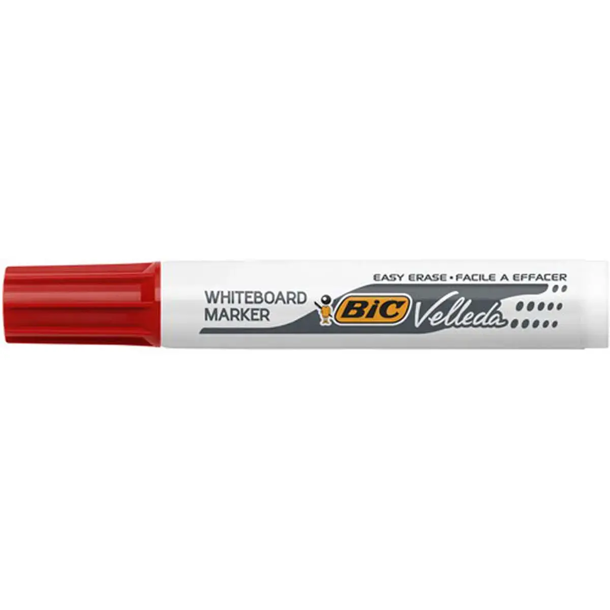 Marqueurs velleda 1791 effacable pointe biseautee rouge - Bic photo du produit