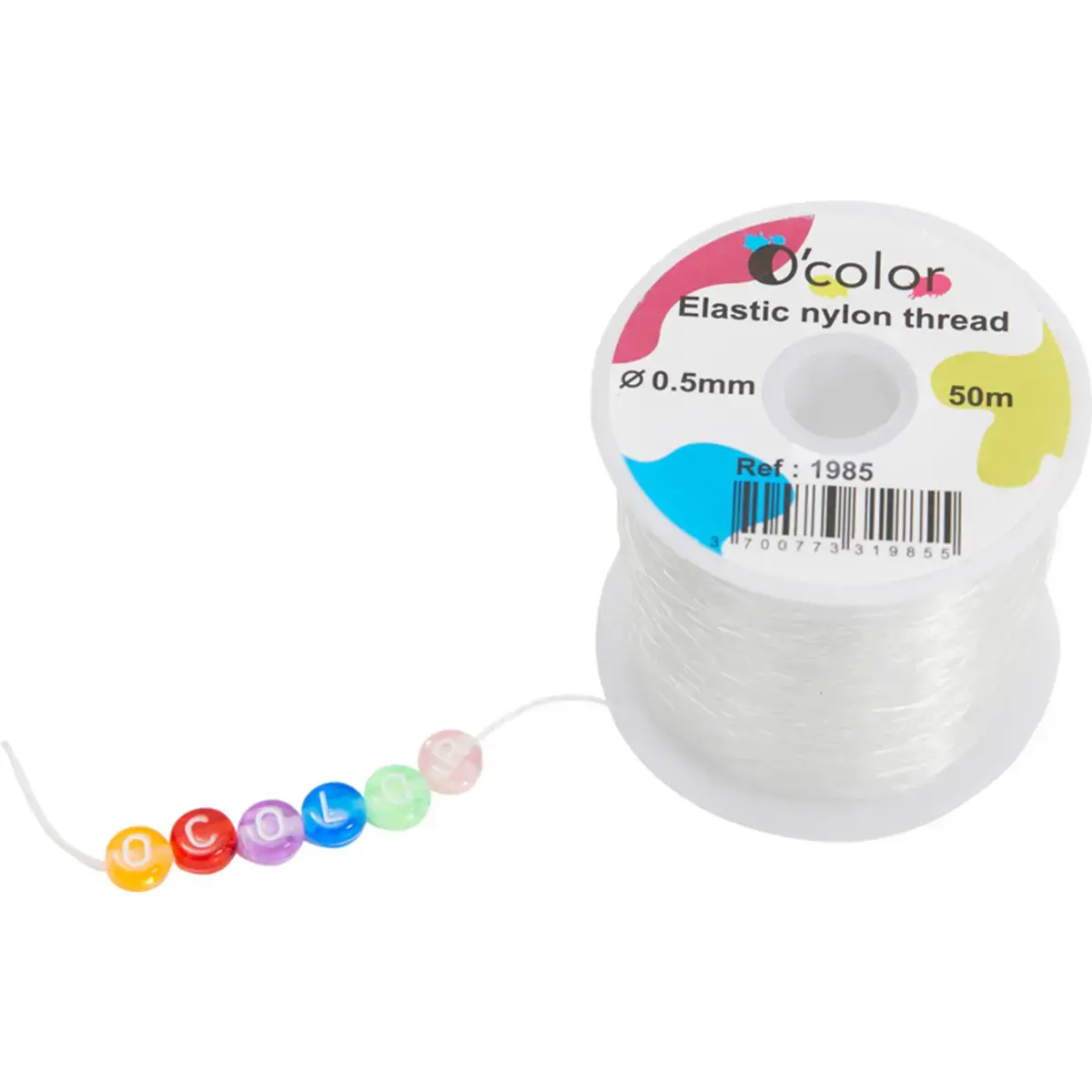 Fil nylon o'color diametre 0, 5mm transparent bobine 50m - La francaise des couleurs photo du produit