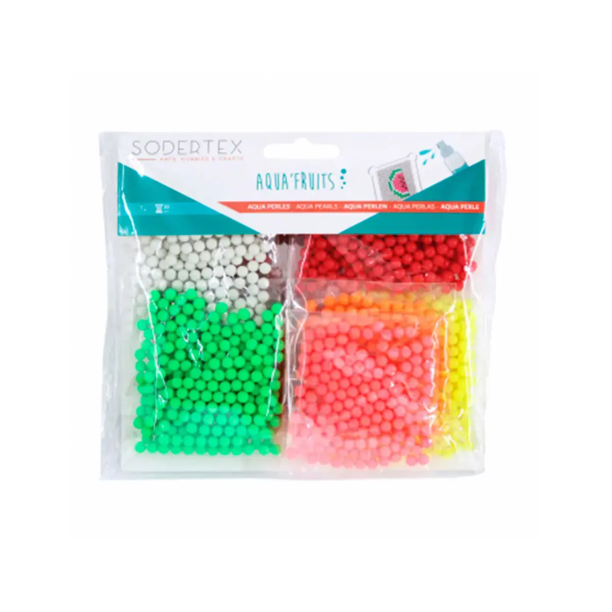 Pack aqua sodertex perles aqua'fruits 1500 pcs 7 coloris - Sodertex loolipo photo du produit