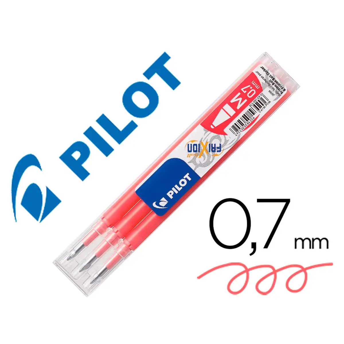 Recharge frixion ball moyenne rose corail set 3 unités - Pilot photo du produit
