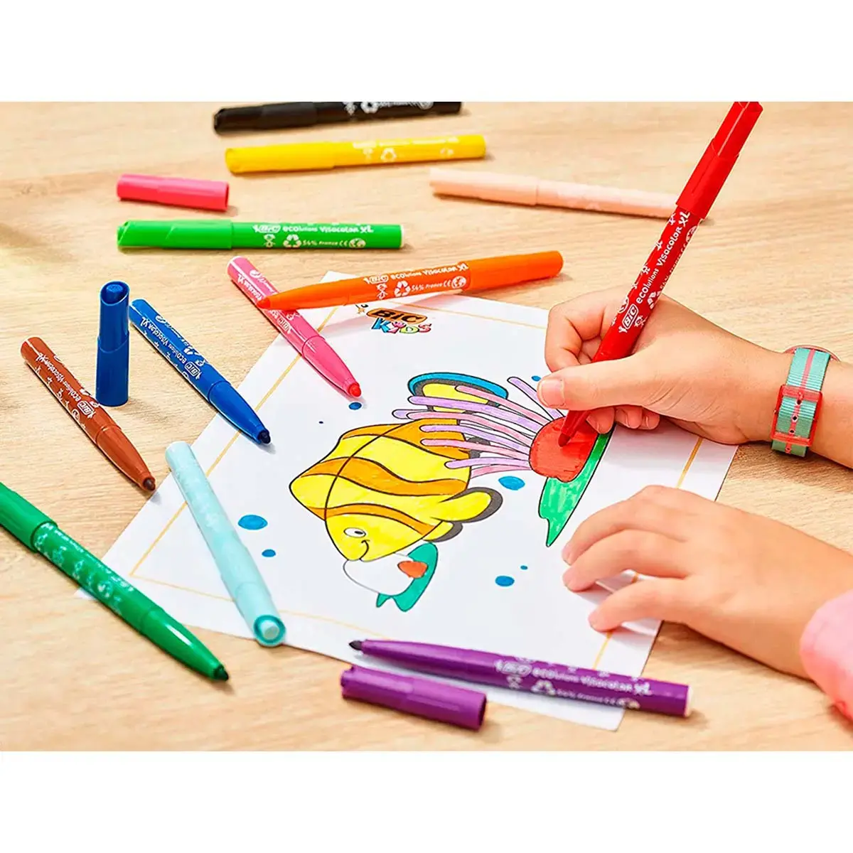 Feutres visacolor xl ecolutions pointe large 4, 5 mm jaune - Bic photo du produit