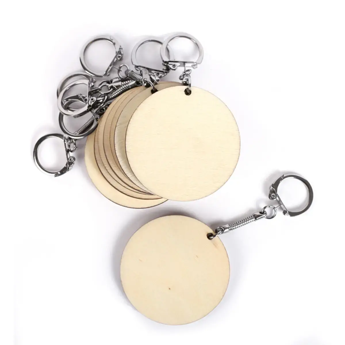 Porte - cles en bois a decorer 55x55mm lot de 10 unités - Graine creative photo du produit
