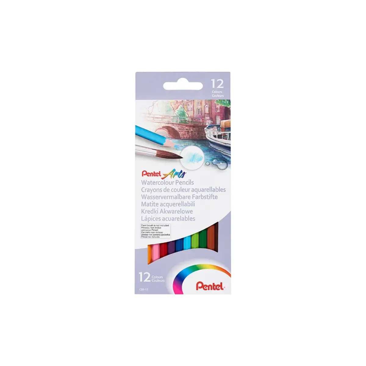 Boite de 12 crayons de couleur aquarellables arts - Pentel photo du produit