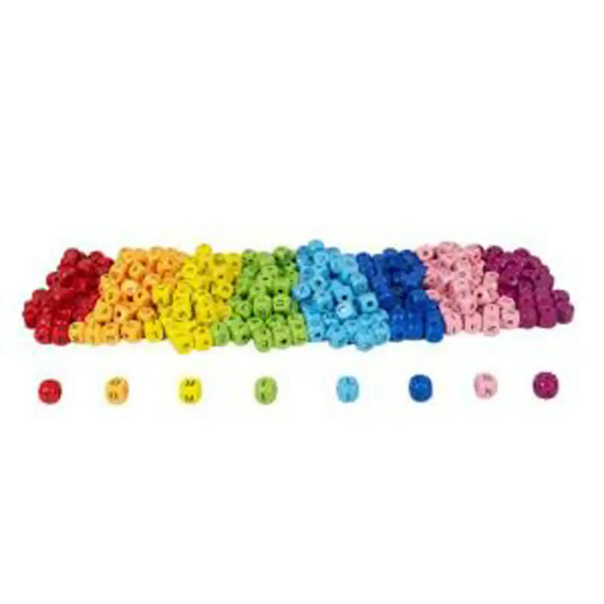 Perles en bois - alphabet - 1 x 1 cm - 500 pcs - 8 coloris - Sodertex loolipo photo du produit