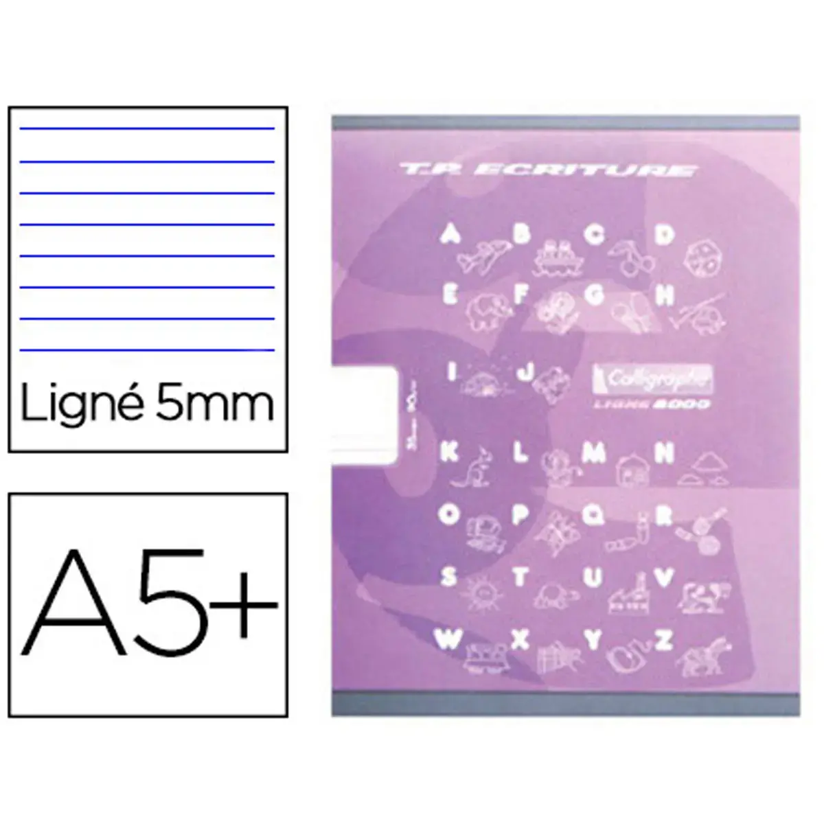 Cahier piqûre - A5+ 90g - 32 pages - Violet - Calligraphe photo du produit