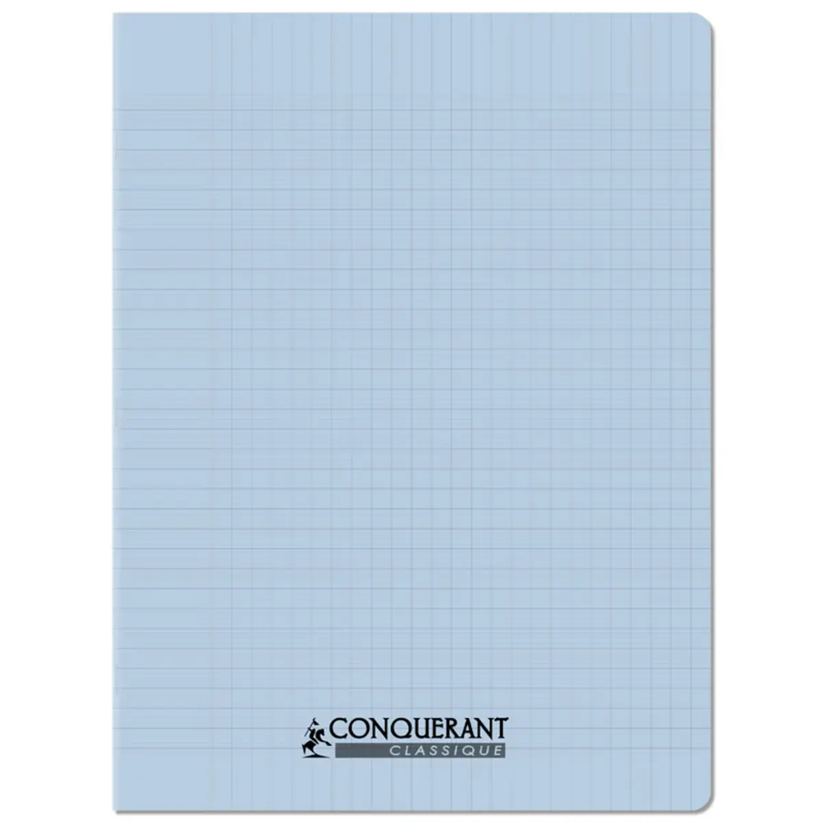 Cahier polypropylène piqûre - A4+ 90 g - 96 pages – Bleu pastel - Conquérant photo du produit