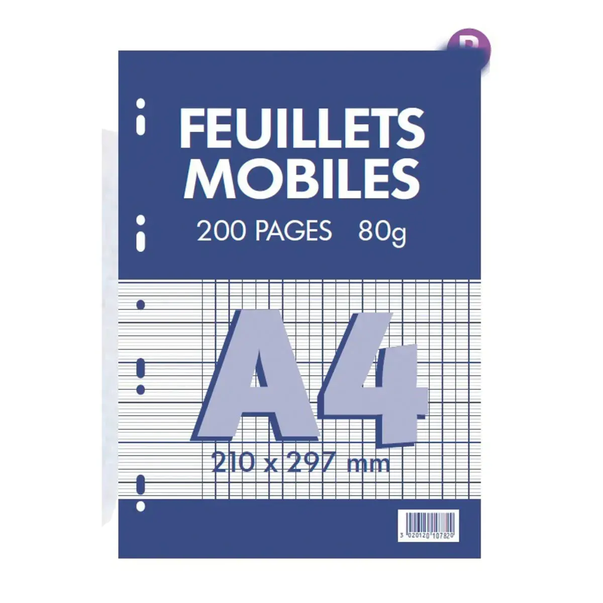 Feuillets mobiles 21x29, 7 cm 200 pages seyes 80g - Conquerant photo du produit