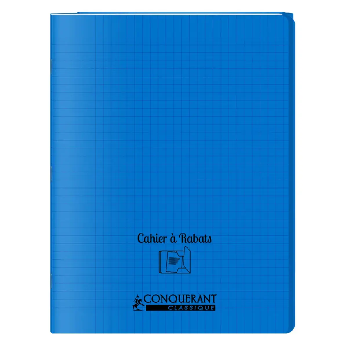 Cahier &agrave; rabat piq&ucirc;re Sey&egrave;s - A4+ 90g - 48 pages - Bleu - Conqu&eacute;rant photo du produit