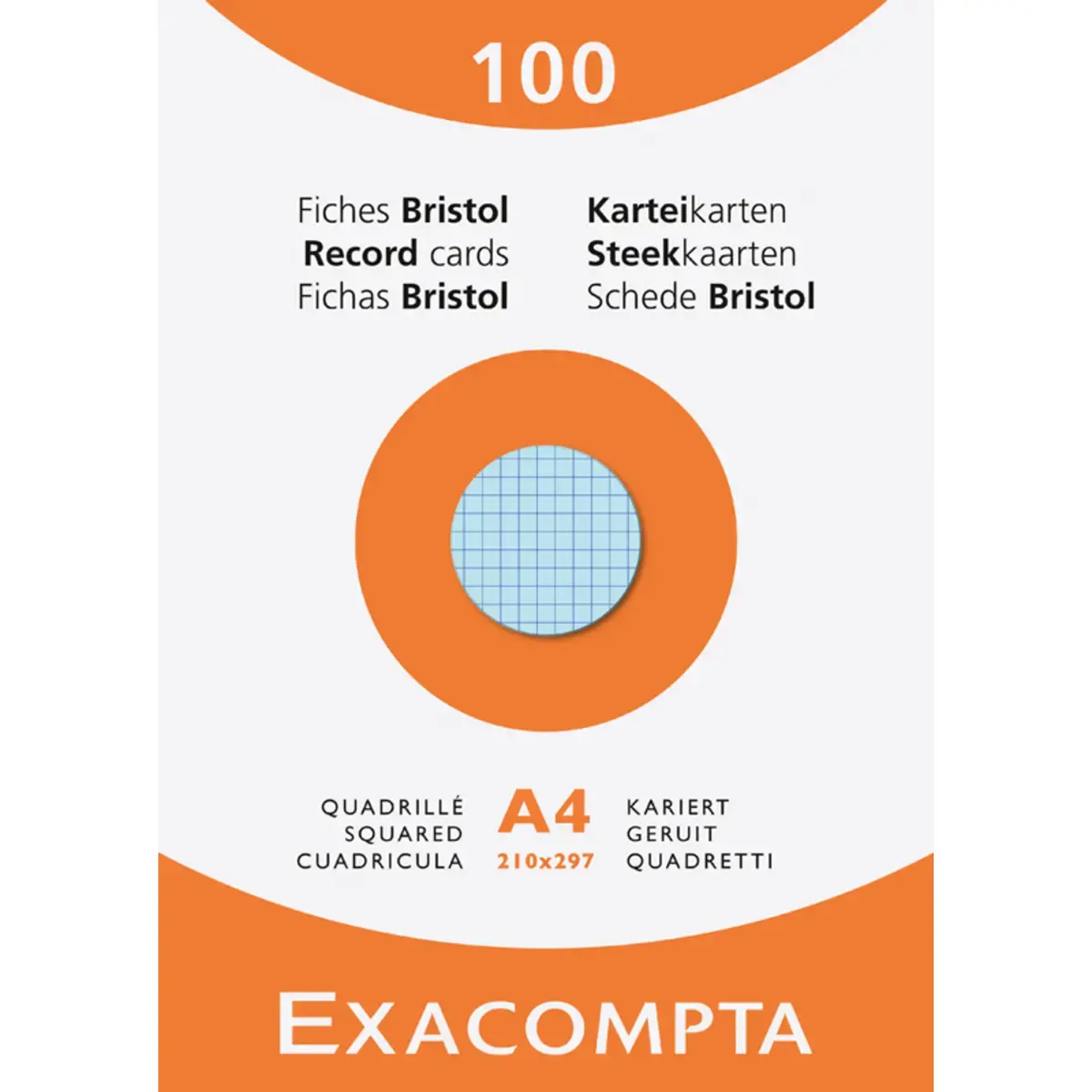&Eacute;tui de 100 fiches - bristol quadrill&eacute; 5x5 non perfor&eacute; 210x297mm - Exacompta photo du produit