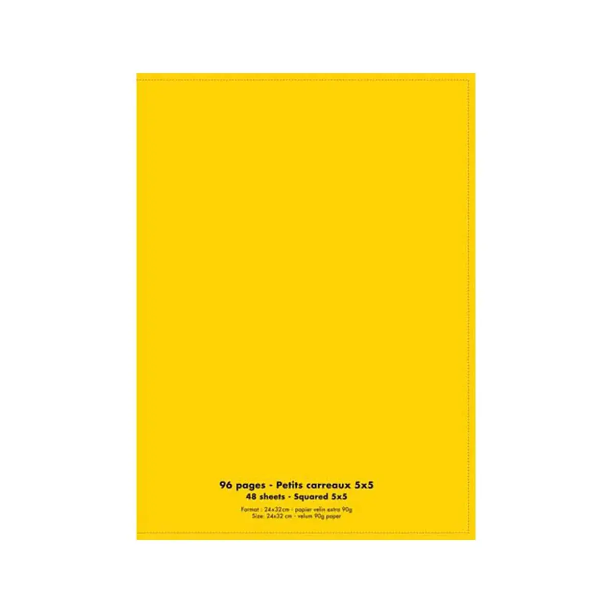 Cahier polypropylène piqûre 5 x 5 - A4+ 90 g - 96 pages - Jaune - Conquérant photo du produit