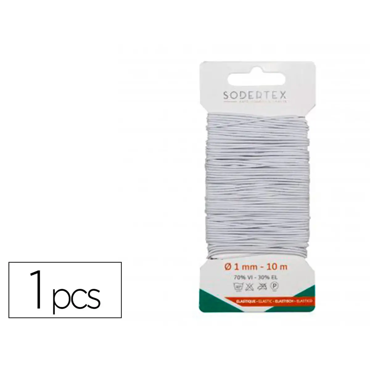 Carte de fil elastique loolipo pour masque 1mm x 10ml blanc - Sodertex loolipo photo du produit