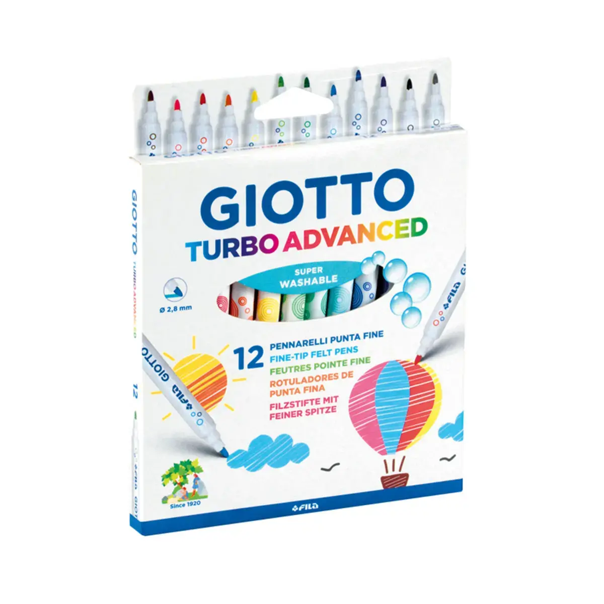 Feutre coloriage turbo advanced pointe fine 12 unit&eacute;s - Giotto photo du produit