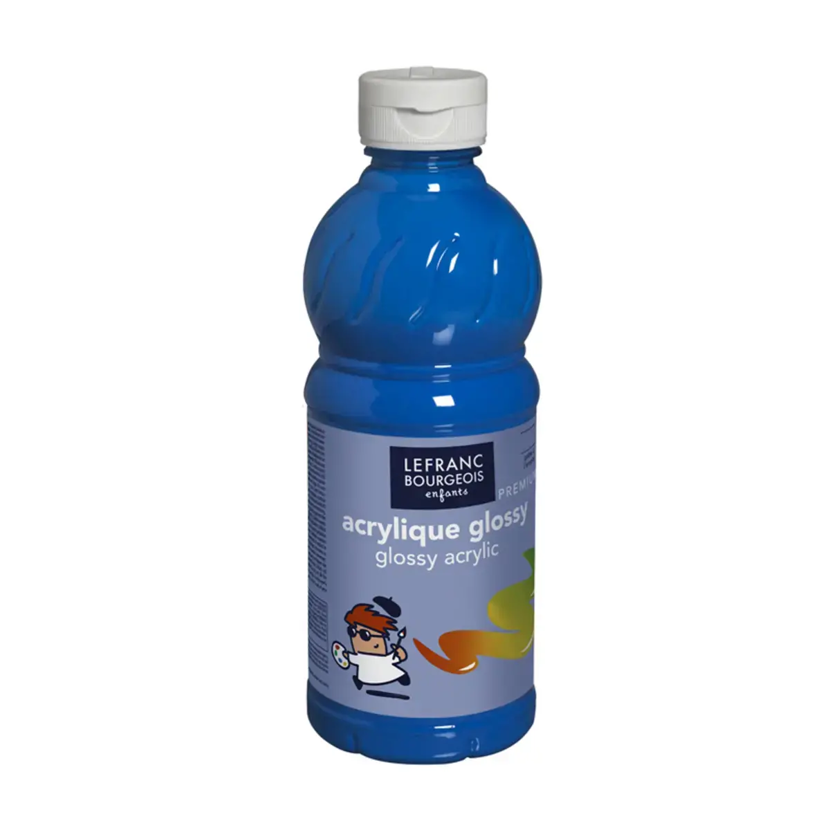Peinture acrylique glossy fluide bleu primaire 500ml - Lefranc bourgeois photo du produit