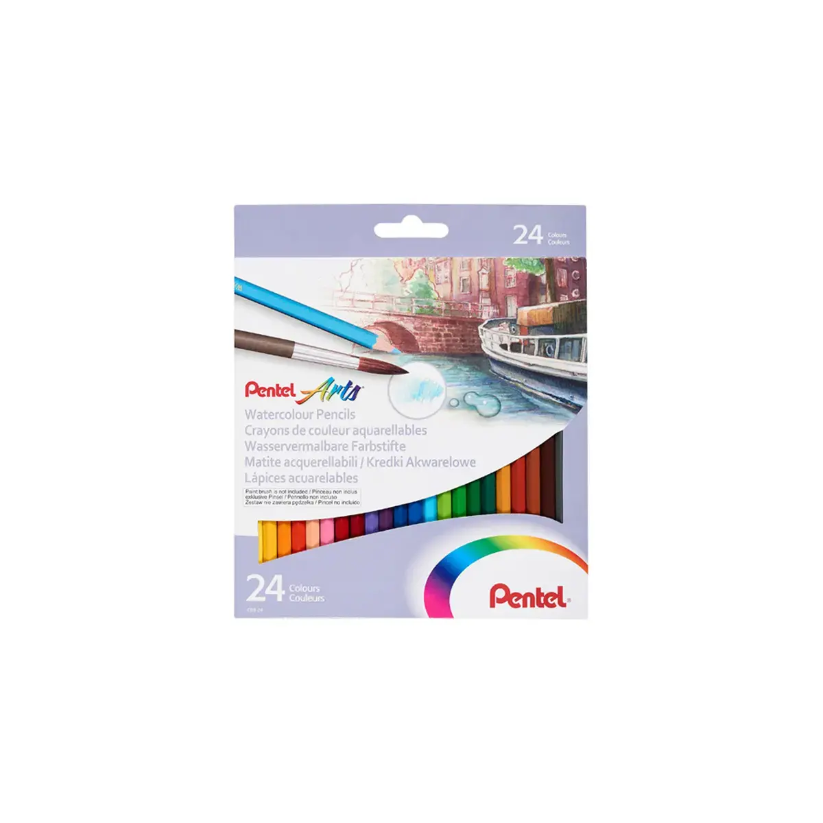 Boite de 24 crayons de couleur aquarellables arts - Pentel photo du produit