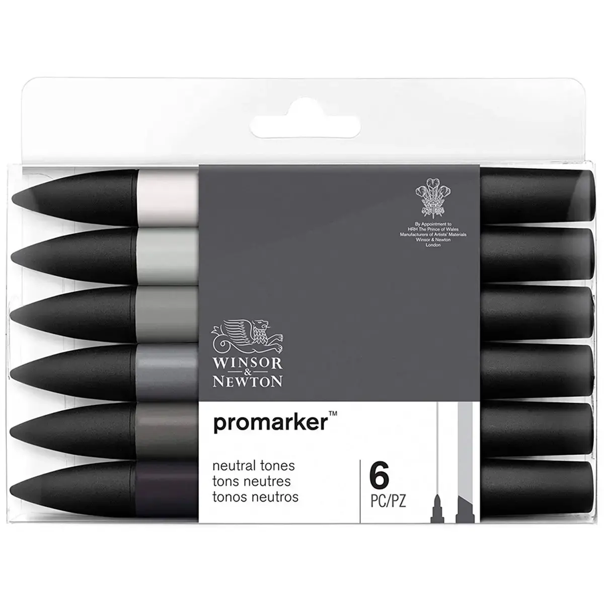 Marqueur professionnel w&n promarker double pointe set 6 unités - Winsor&newton photo du produit