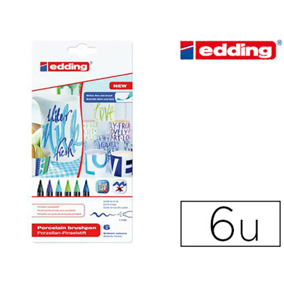 Feutres pinceaux - pointe fine - couleurs chaudes - Edding photo du produit