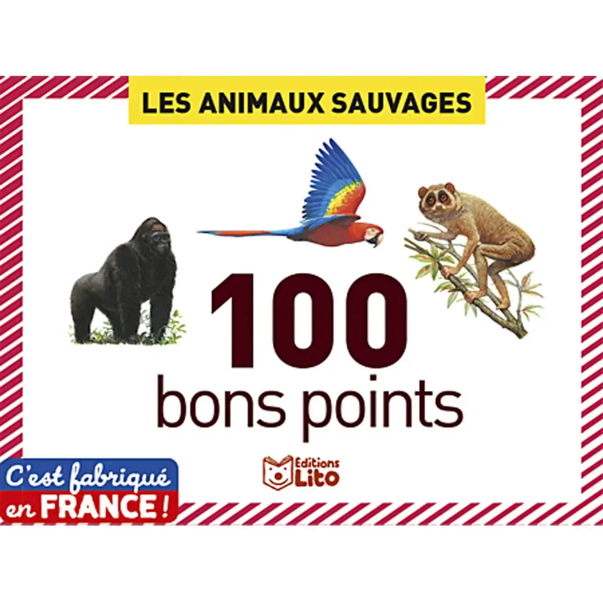 Bon point animaux sauvages texte pedagogique 61x82mm - Editions lito photo du produit