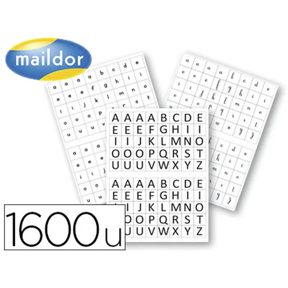 Gommette educative maildor alphabet coloris rouge bleu vert jaune noir - Clairefontaine photo du produit