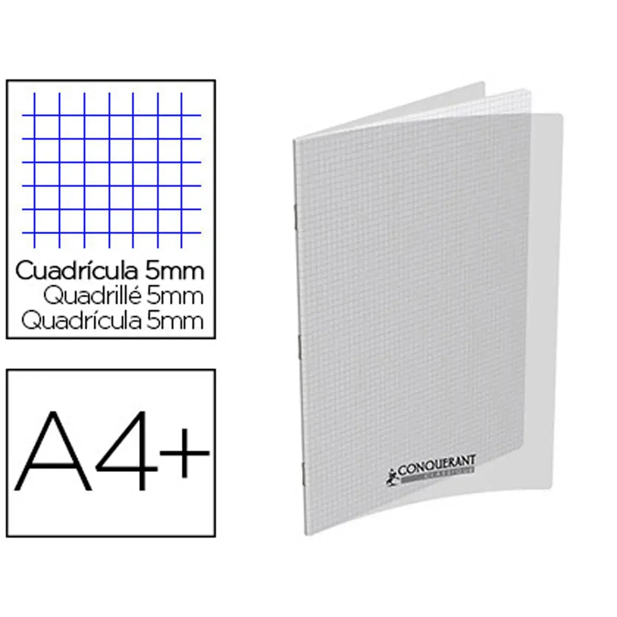 Cahiers pique classique couverture polypropylene rigide a4+ - Conquerant photo du produit