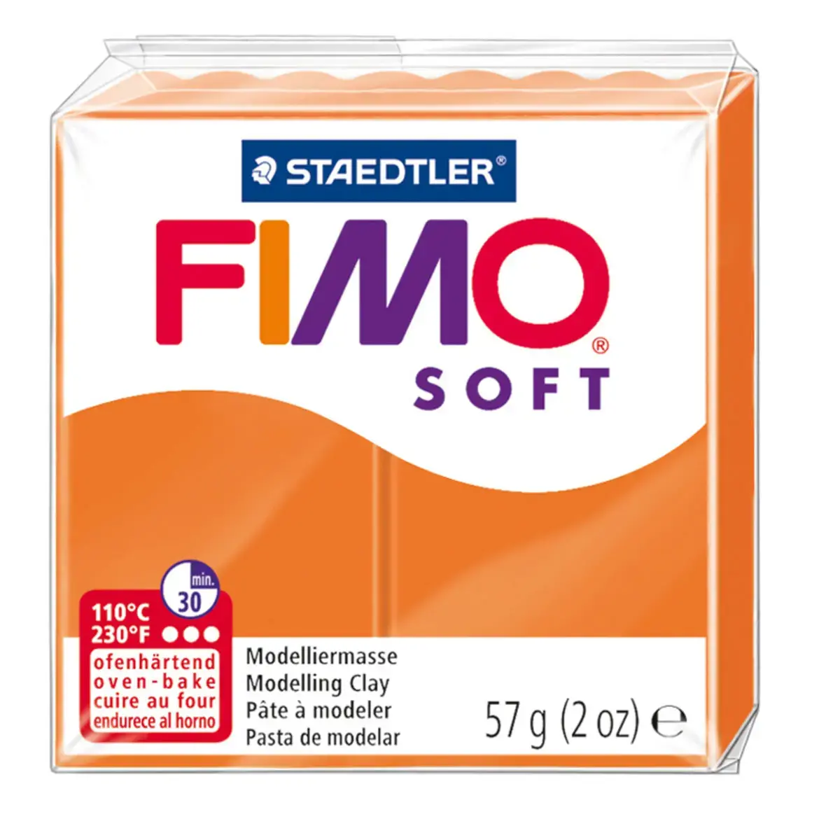 Pate a modeler fimo soft coloris mandarine pain 57g - Graine creative photo du produit