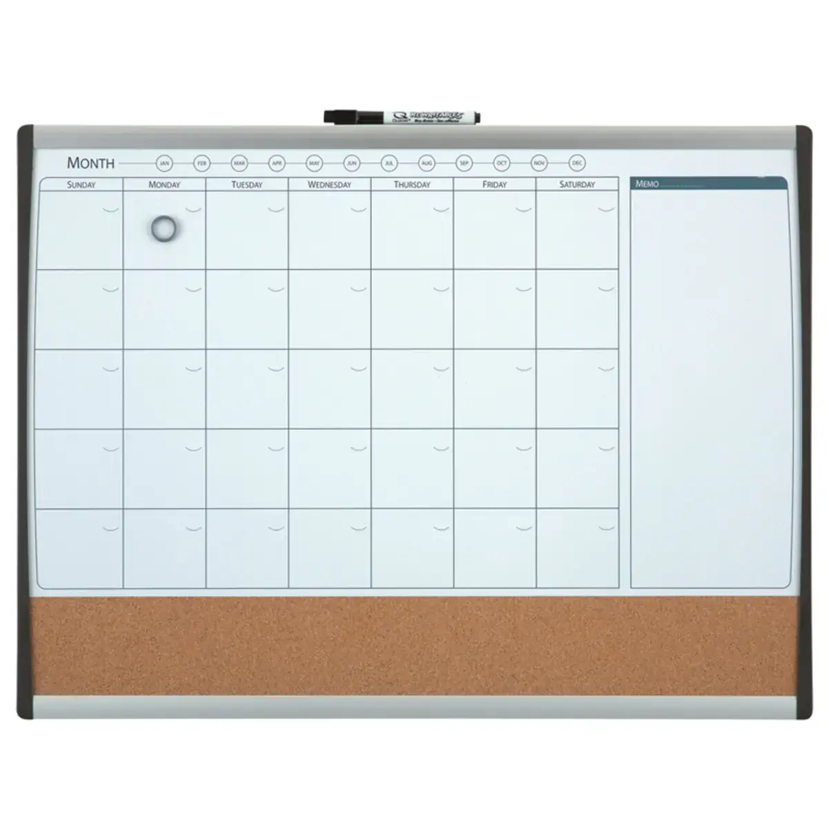 Tableau laque 3 en 1 notes planning liege effacable a sec - Nobo photo du produit