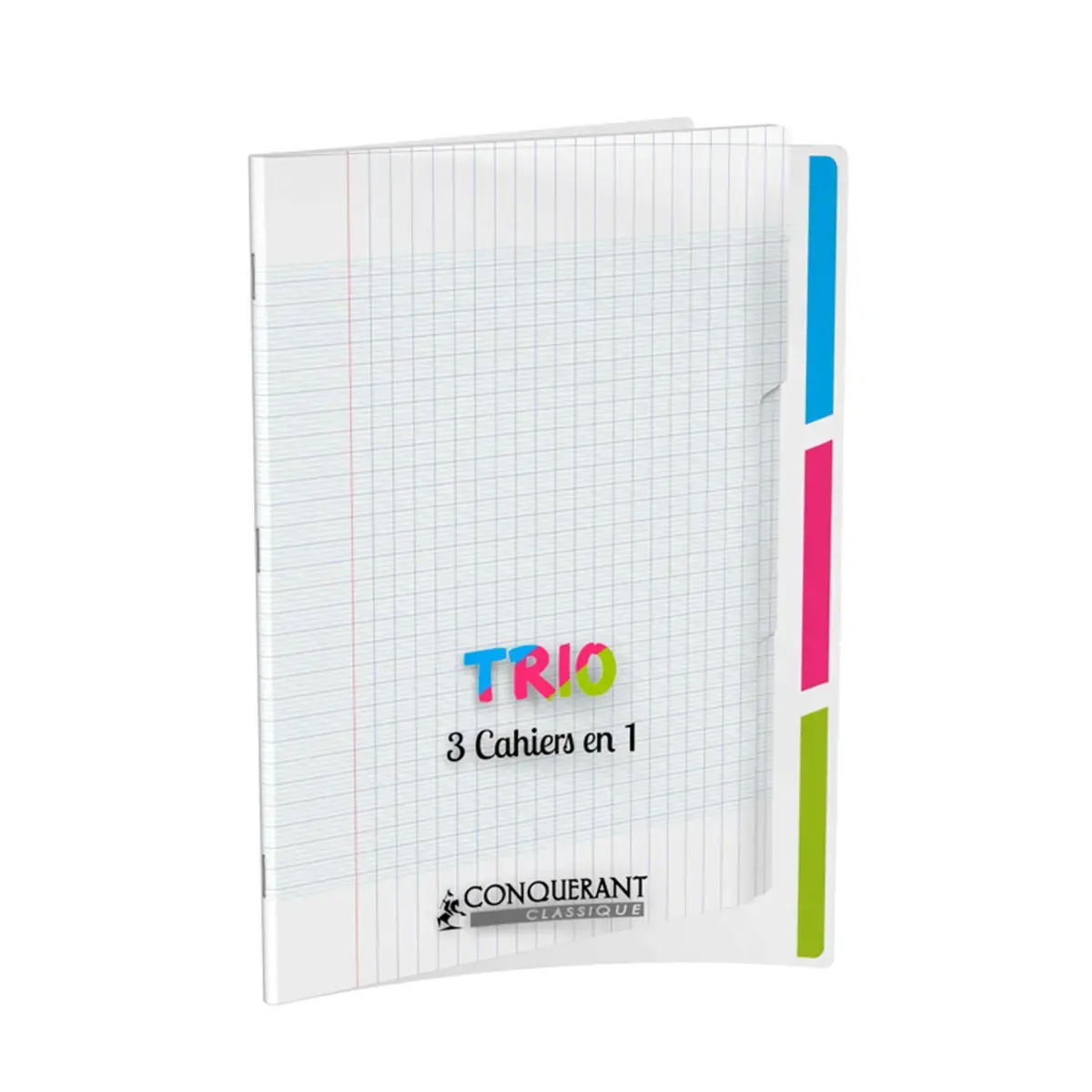 Cahier agrafe trio 3en1 polypropylene a4+ 96 pages seyes - Conquerant photo du produit