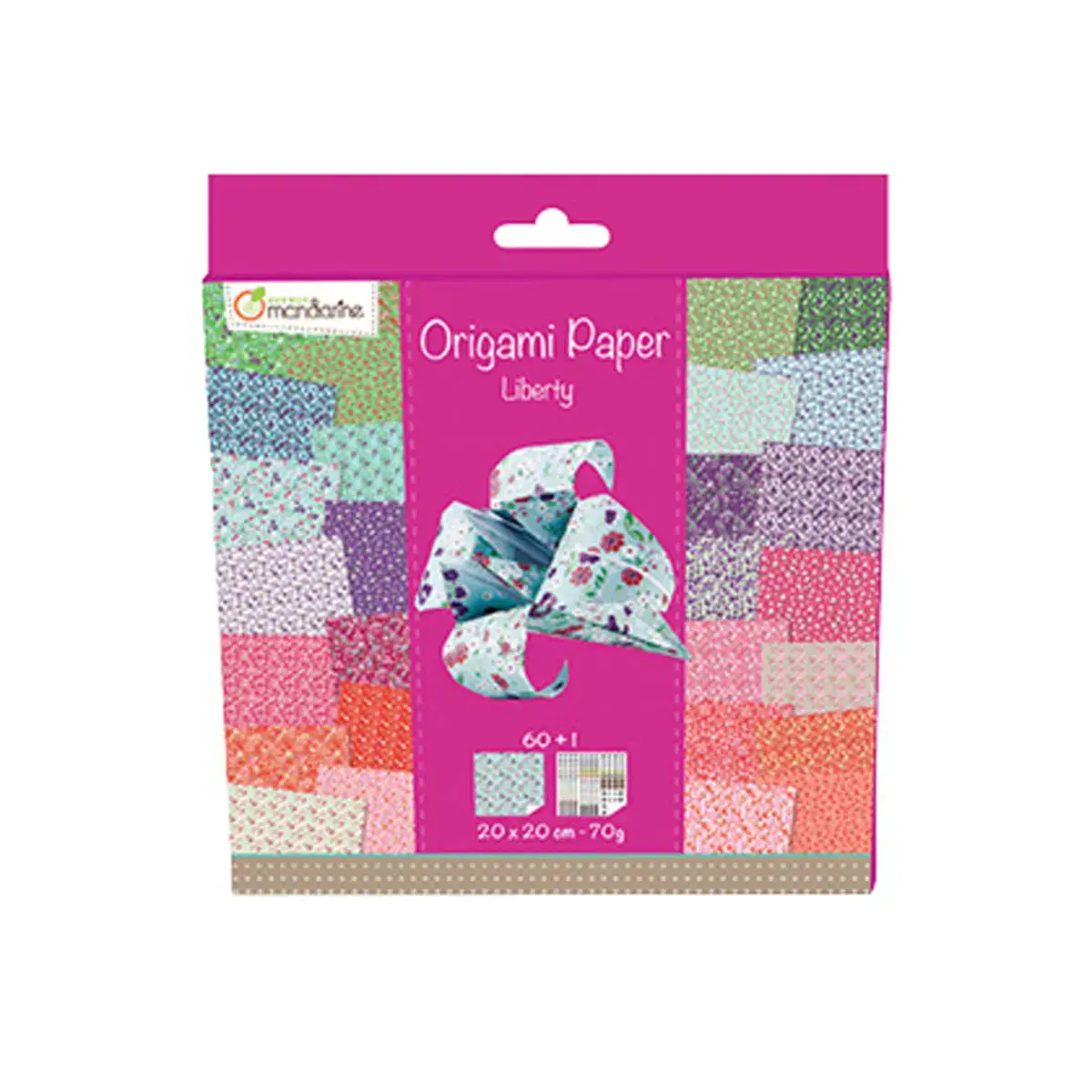 Feuille papier origami clairefontaine liberty 70g 200x200mm assortis - Avenue mandarine photo du produit