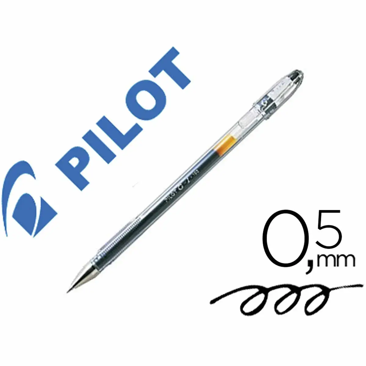 Stylos - bille g1 7 encre gel noir 0.7mm corps translucide - Pilot photo du produit