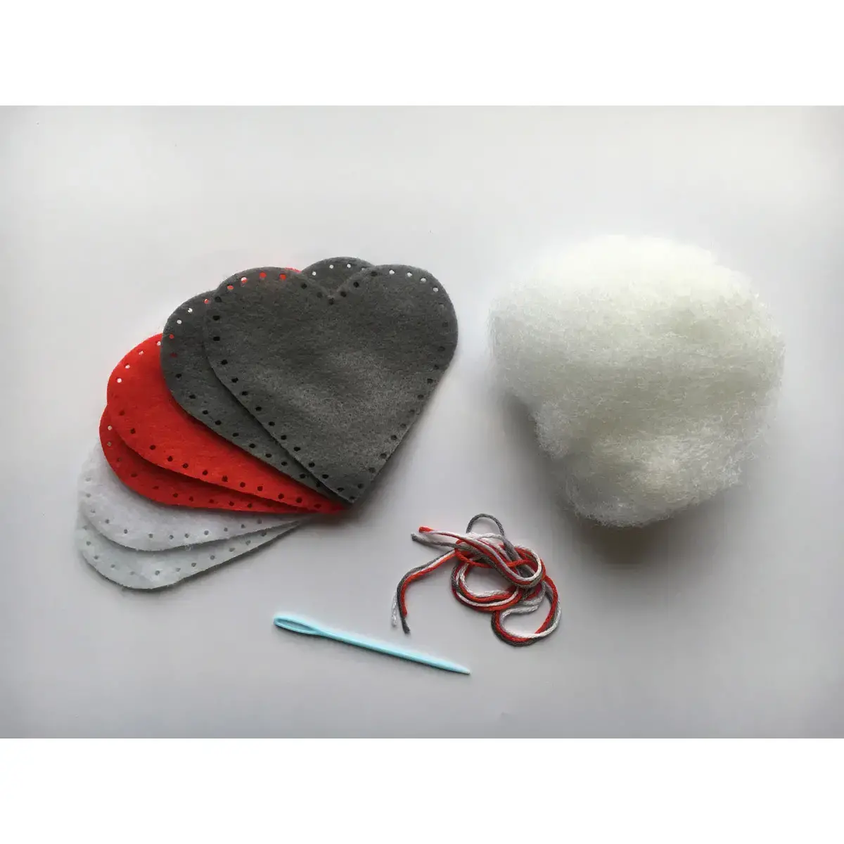 Kit feutrine loolipo 3 coeurs poppy heart 2mm 80mm 10 sachets - Sodertex loolipo photo du produit