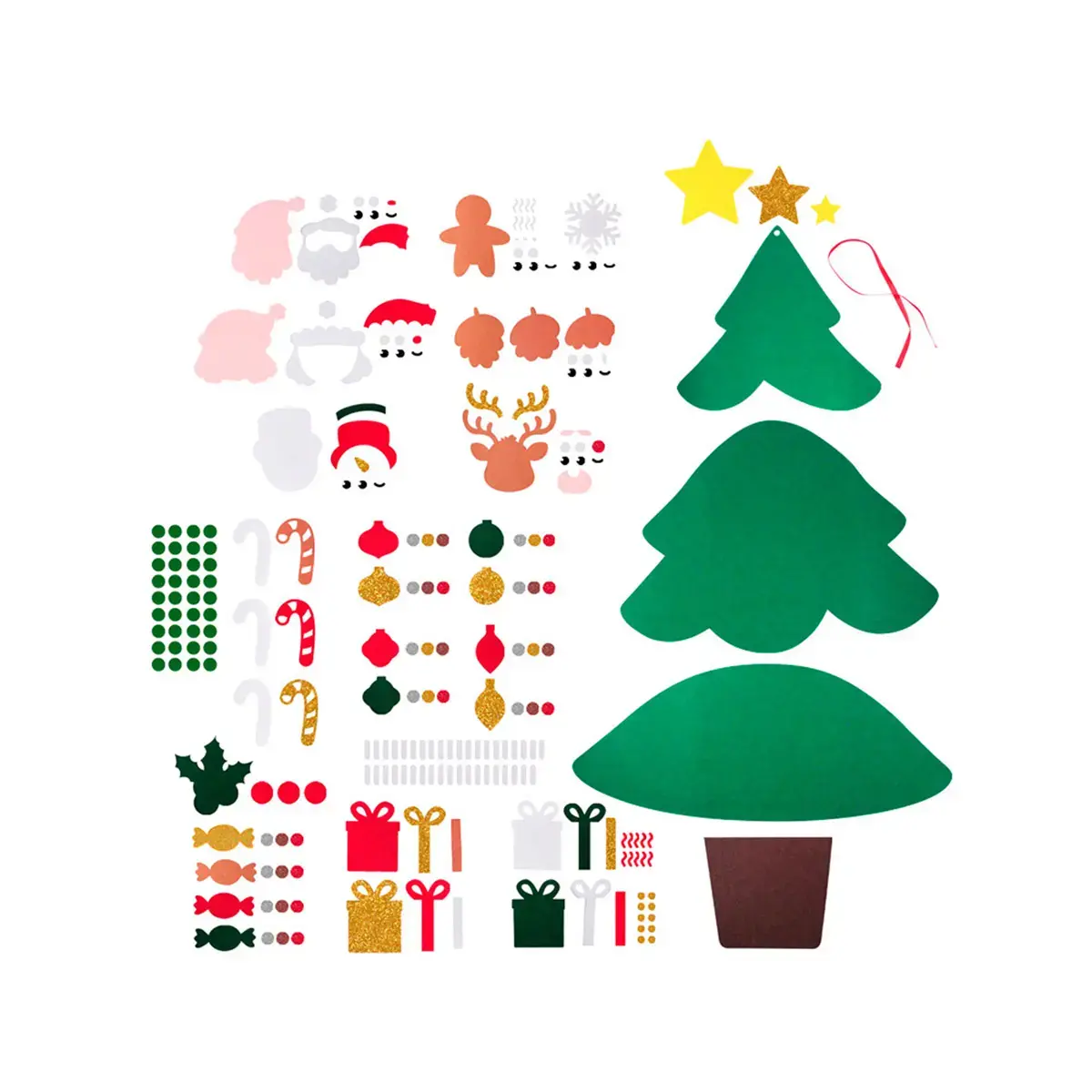 Sapin de noël sodertex géant en feutrine 95x77 cm avec accessoires - Sodertex loolipo photo du produit