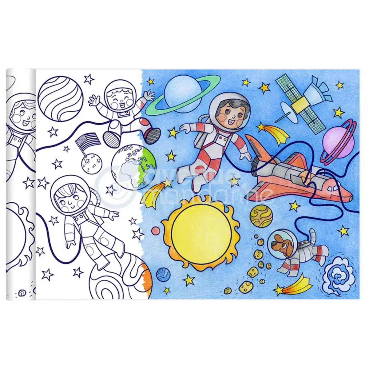 Rouleau de coloriages "espace" - 5 m - Clairefontaine photo du produit