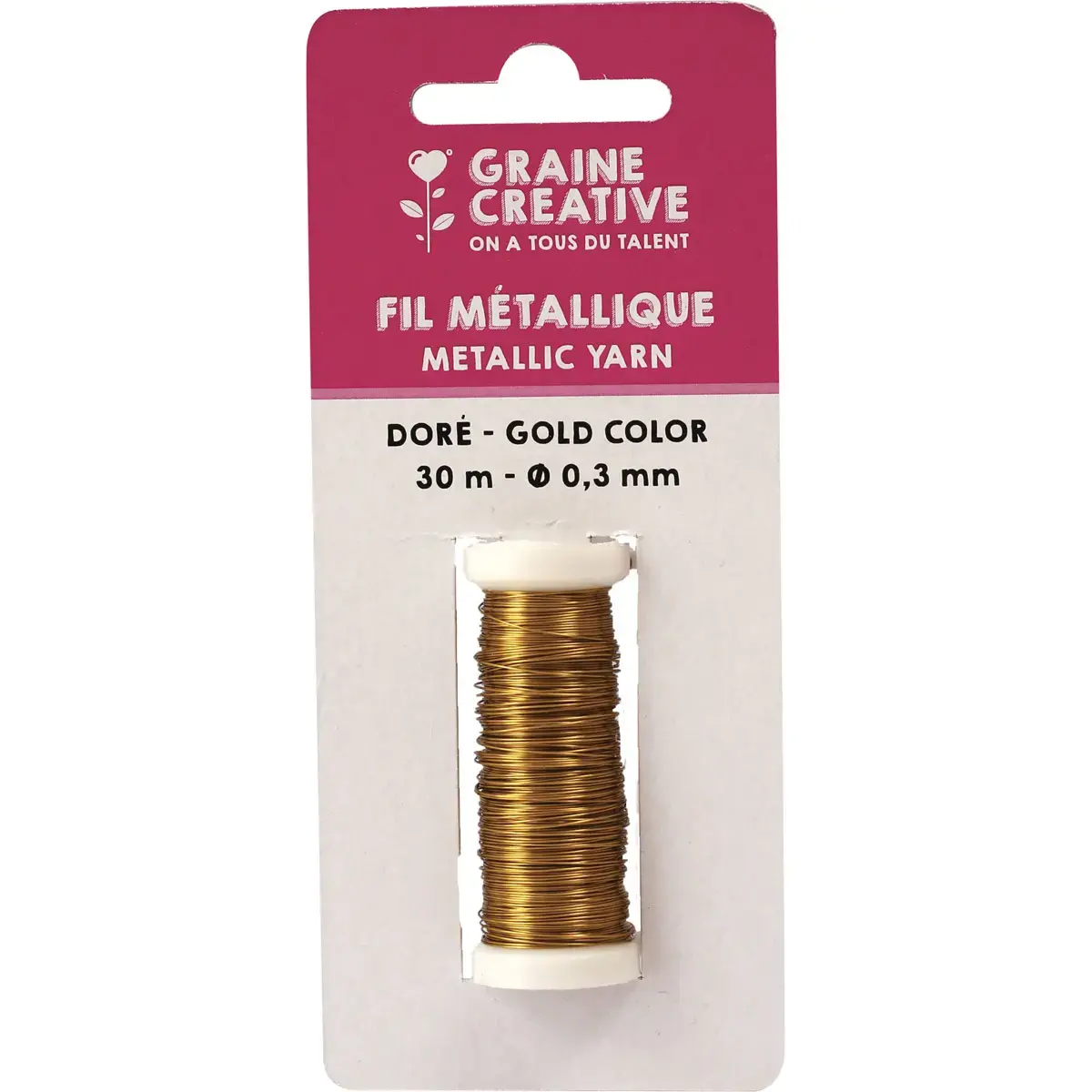 BOBINE FIL METALLIQUE 30 M DIAM 0,3 DOREE photo du produit