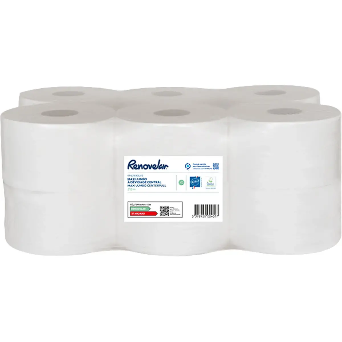 P.H. ROULEAU 210M 2PLIS PURE OUATE BLANCHE ECOLABEL DEVI. CENTRAL X12 photo du produit