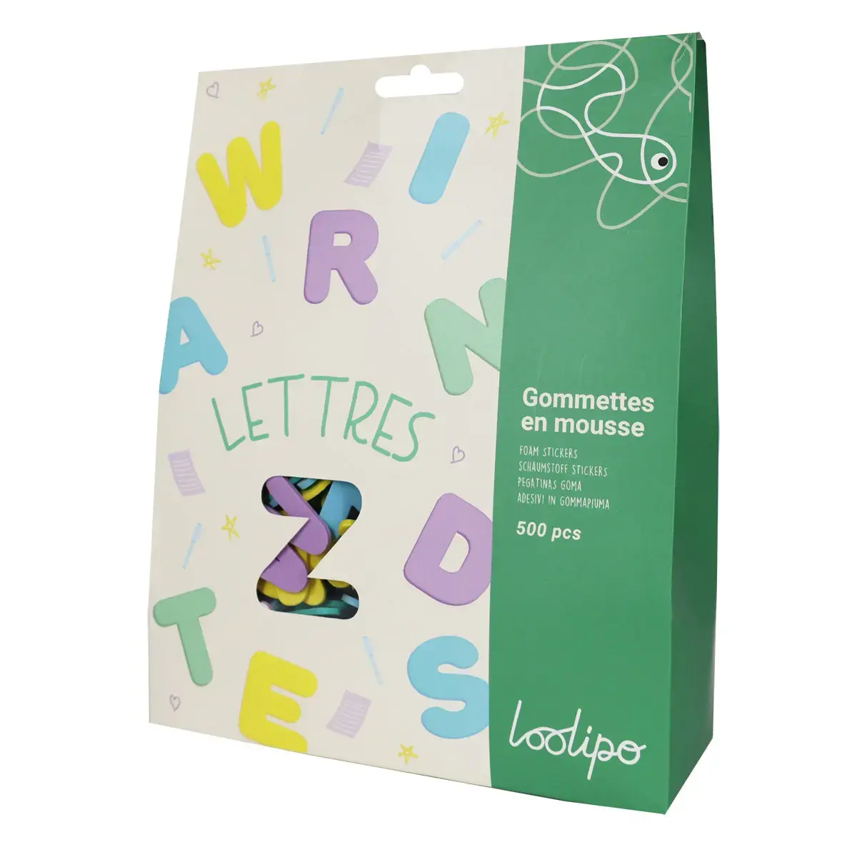 GOMMETTES EN MOUSSE - LETTRES - Ø 3 CM - 520 PCS - COLORIS ASSORTIS photo du produit