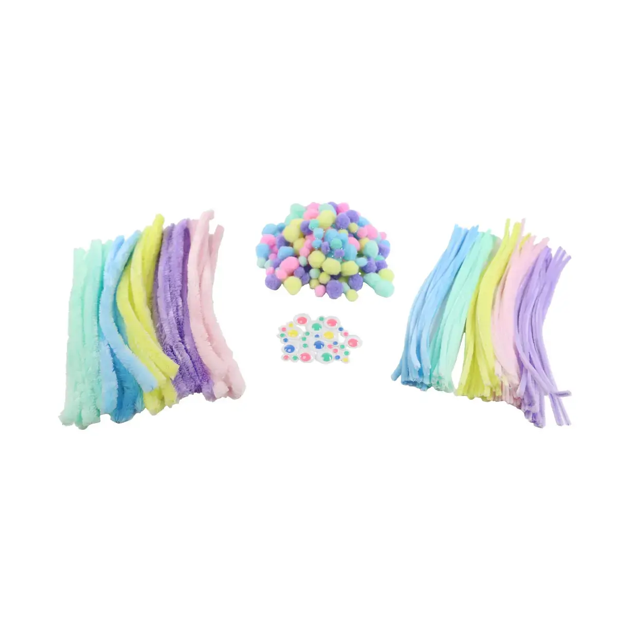 Pack de 300 chenilles, yeux mobiles et pompons P&acirc;ques - Loolipo photo du produit