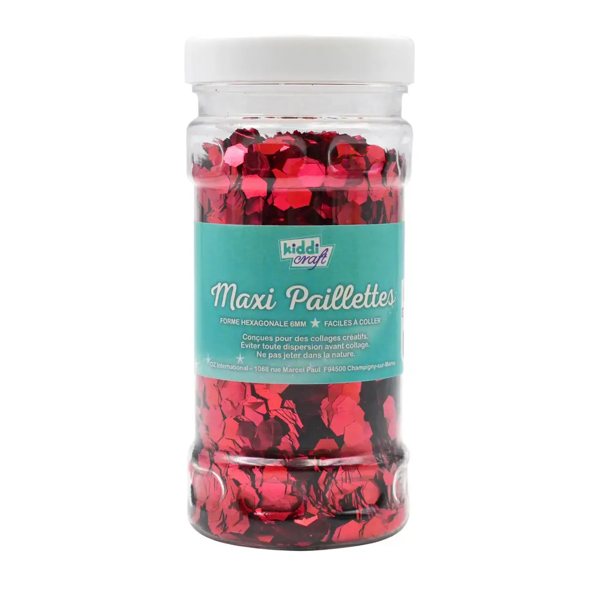 PAILLETTES NID D'ABEILLE 100G EN POT PLASTIQUE - ROUGE photo du produit