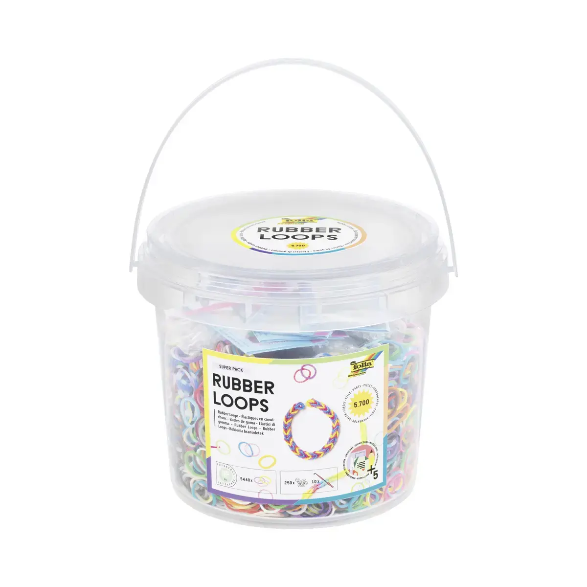 RUBBER LOOPS SUPER PACK, PLUS DE 5.000 PI&Egrave;CES photo du produit