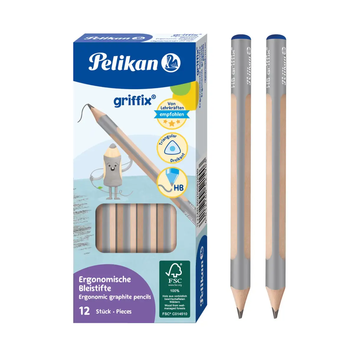 CRAYON GRAPHITE PELIKAN GRIFFIX HB 3,5MM GRIS photo du produit
