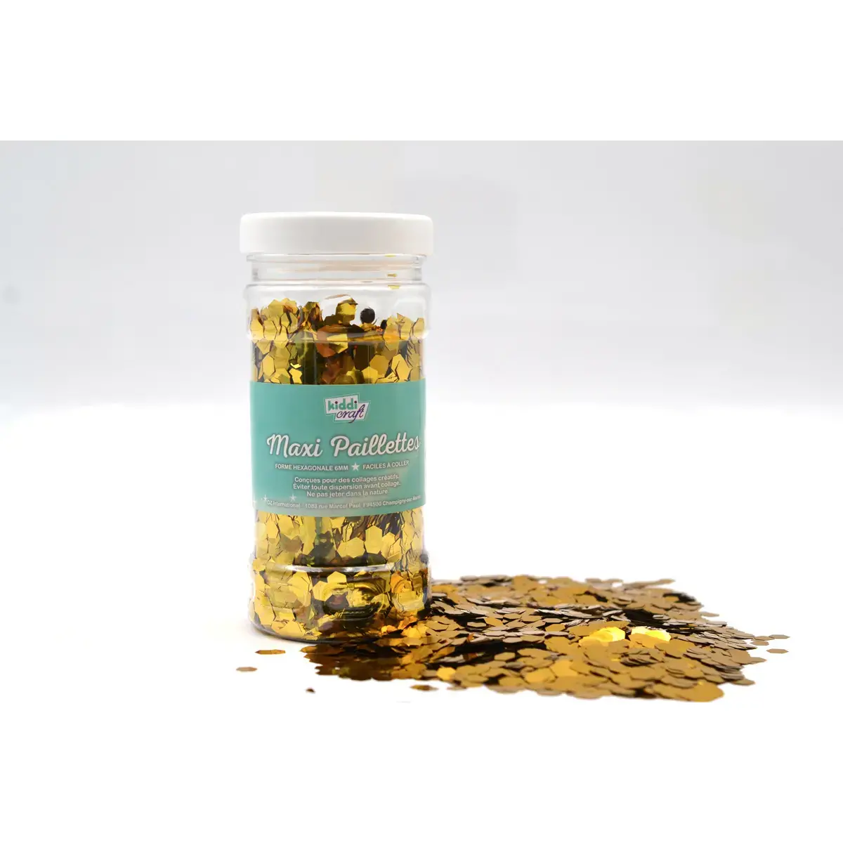 PAILLETTES NID D'ABEILLE 100G EN POT PLASTIQUE - OR photo du produit
