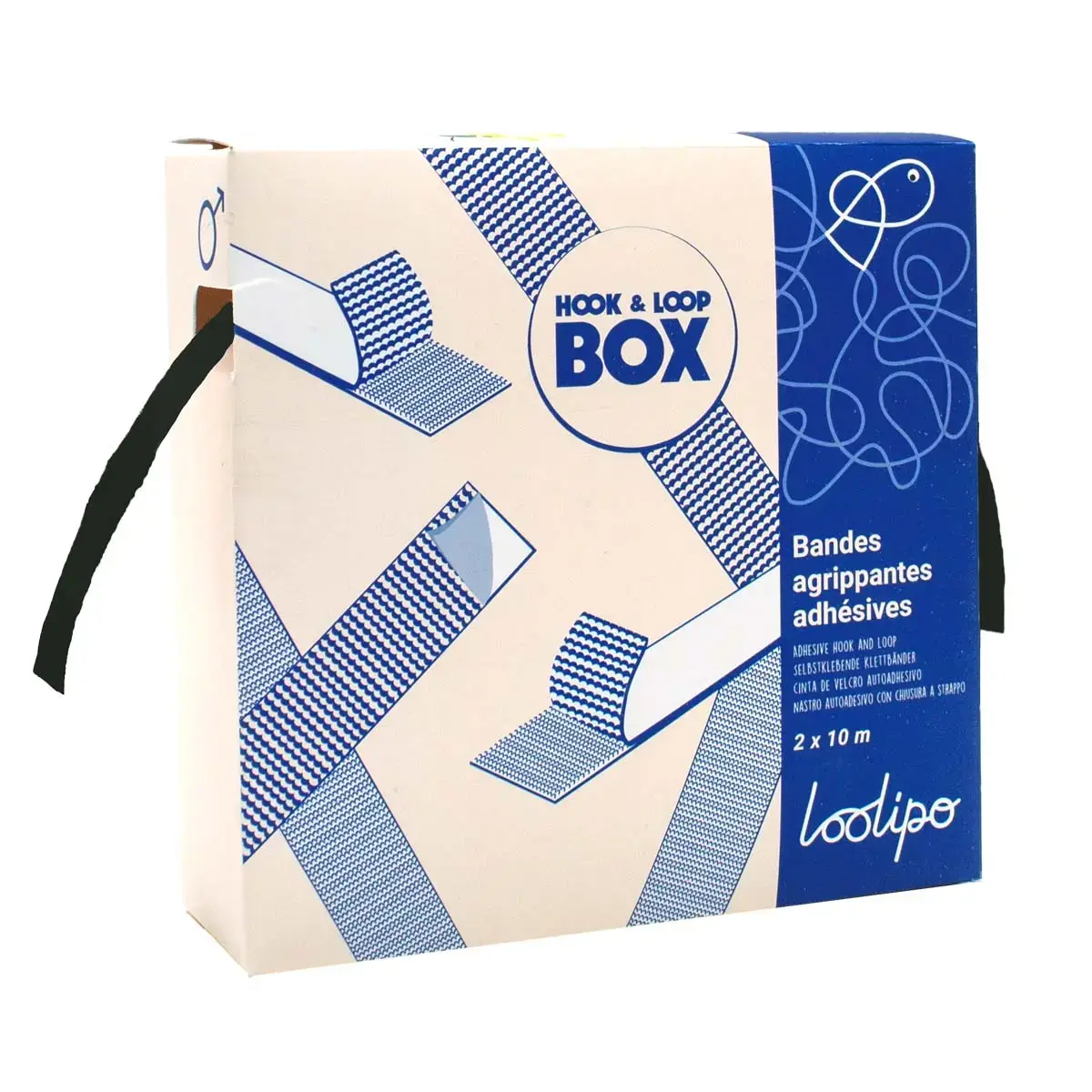 Bandes agrippantes adh&eacute;sives noires - 2 x 10 m - Loolipo photo du produit