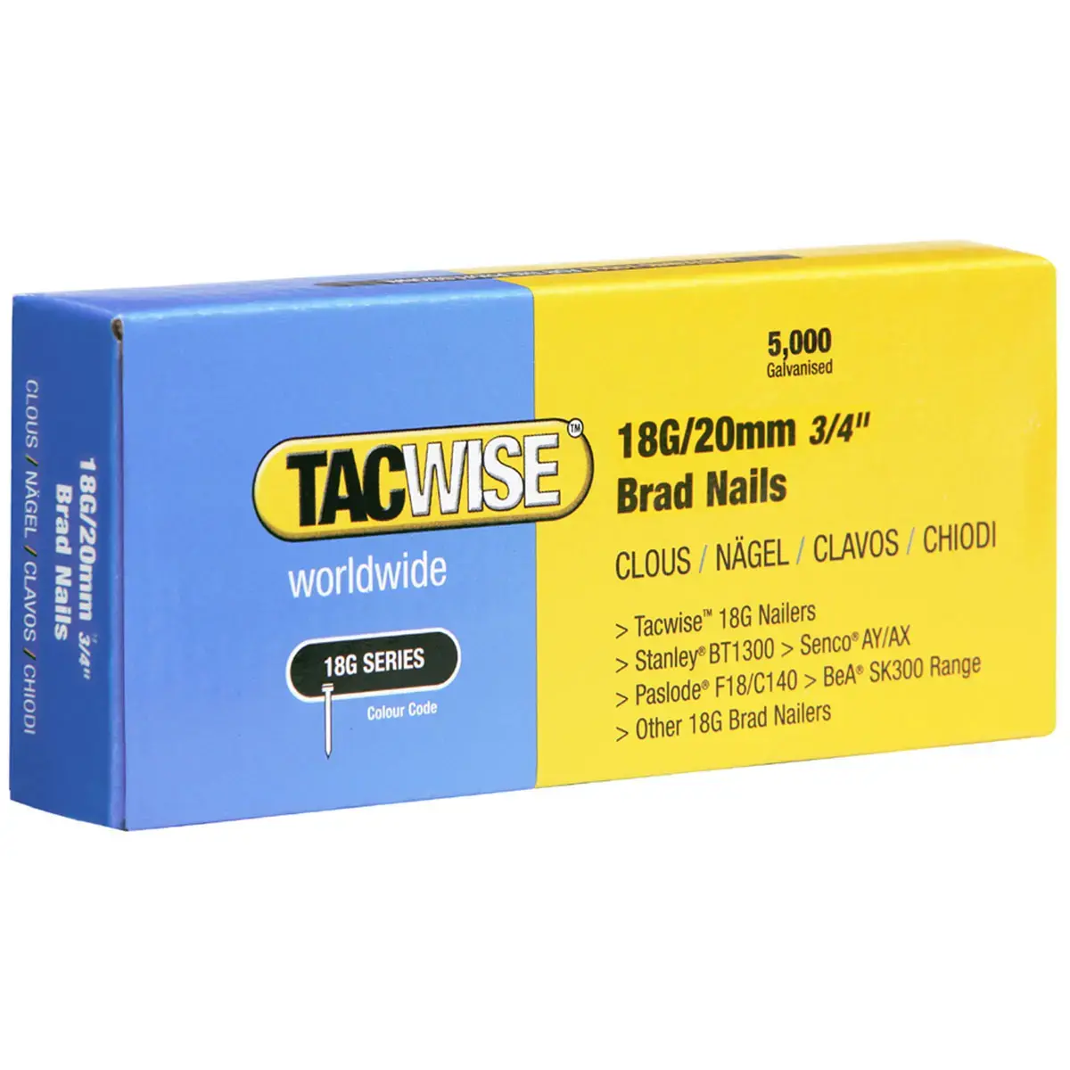 Clous 18G/40 mm, 5.000 pièces - Tacwise photo du produit
